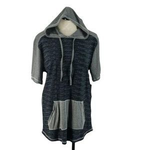 Metro One Two Tone‎ Hooded Oversized Tee Shirt Medium